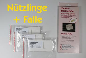Trichogr. g.Textilmotten 6 Lief. je 12 Kärtchen +2Falle 