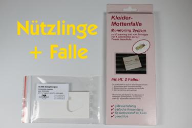 Trichogr. g.Textilmotten 6 Lief. je 4 Kärtchen + 2Fallen 
