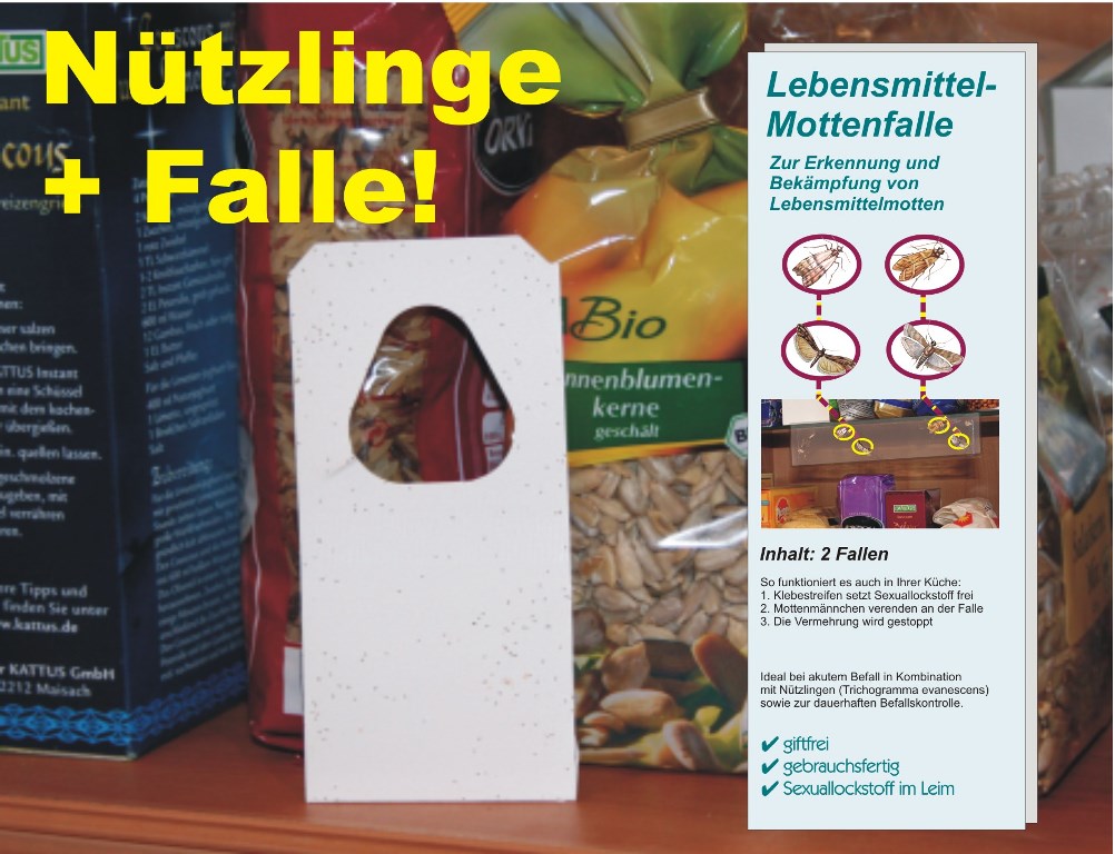 Trichogr. g.Speisemotten 3 Lief.je 12 Kärtchen+Fallen 