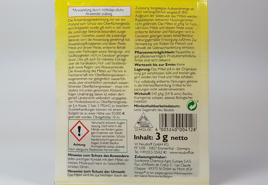 Raupenfrei XenTari 2 Portionsbeutel á 3,0 gr 